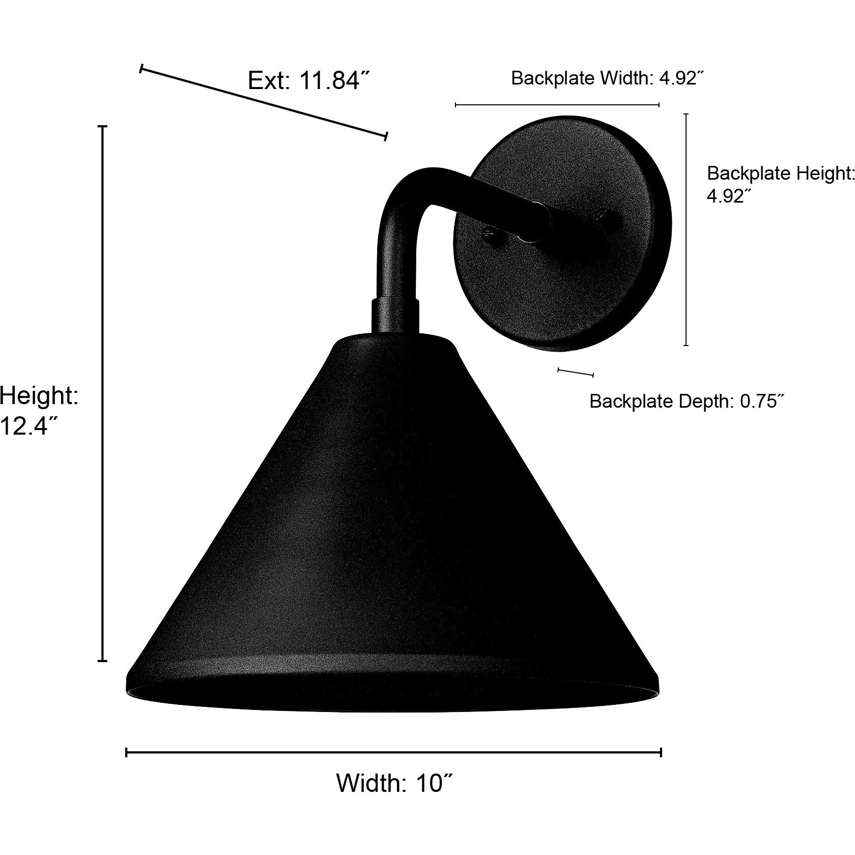 Axston 1 Light 12.5 inch Textured Black Outdoor Wall Sconce